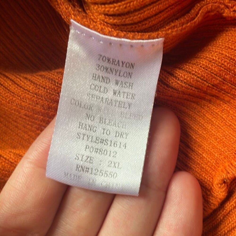 Dress Up Sweater Midi ribbed mermaid tail bodycon Dress - orange plus size 2xl - Picture 10 of 13
